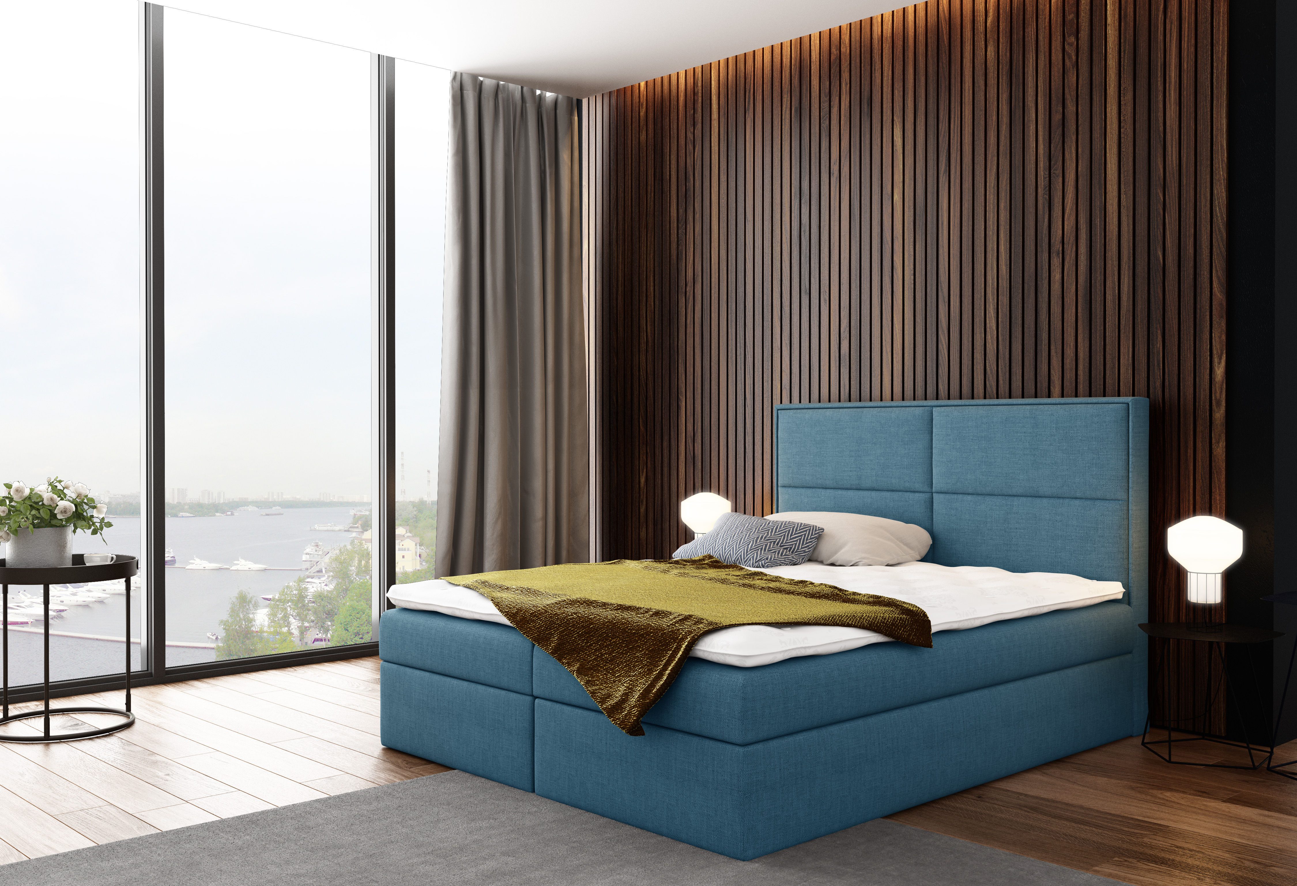 MF Design Boxspringbett Boxspringbett GRAND mit Bettkasten und Federautomatik aus INARI, Vorhanden