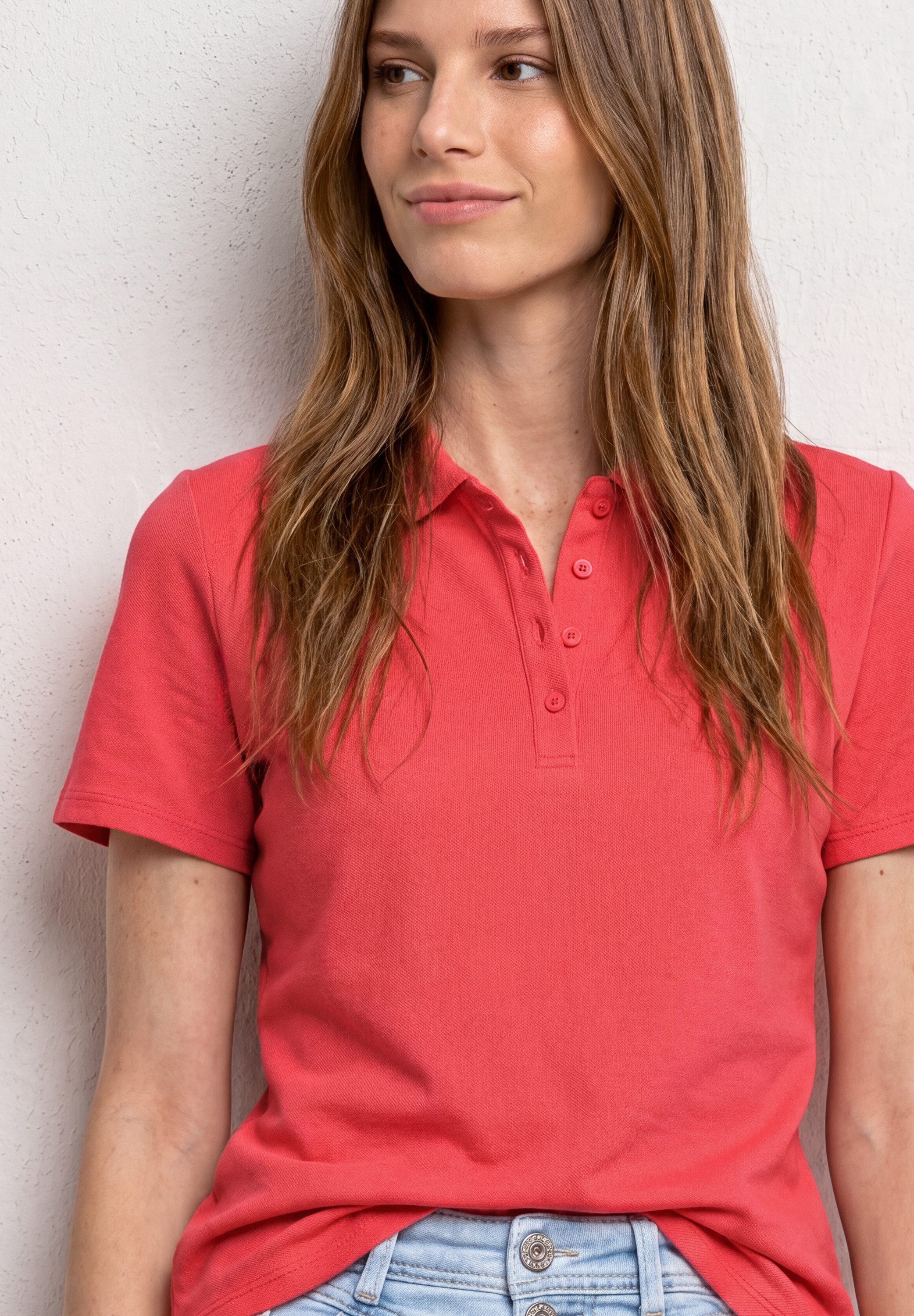 STREET ONE Poloshirt aus Baumwolle mit Stretchante