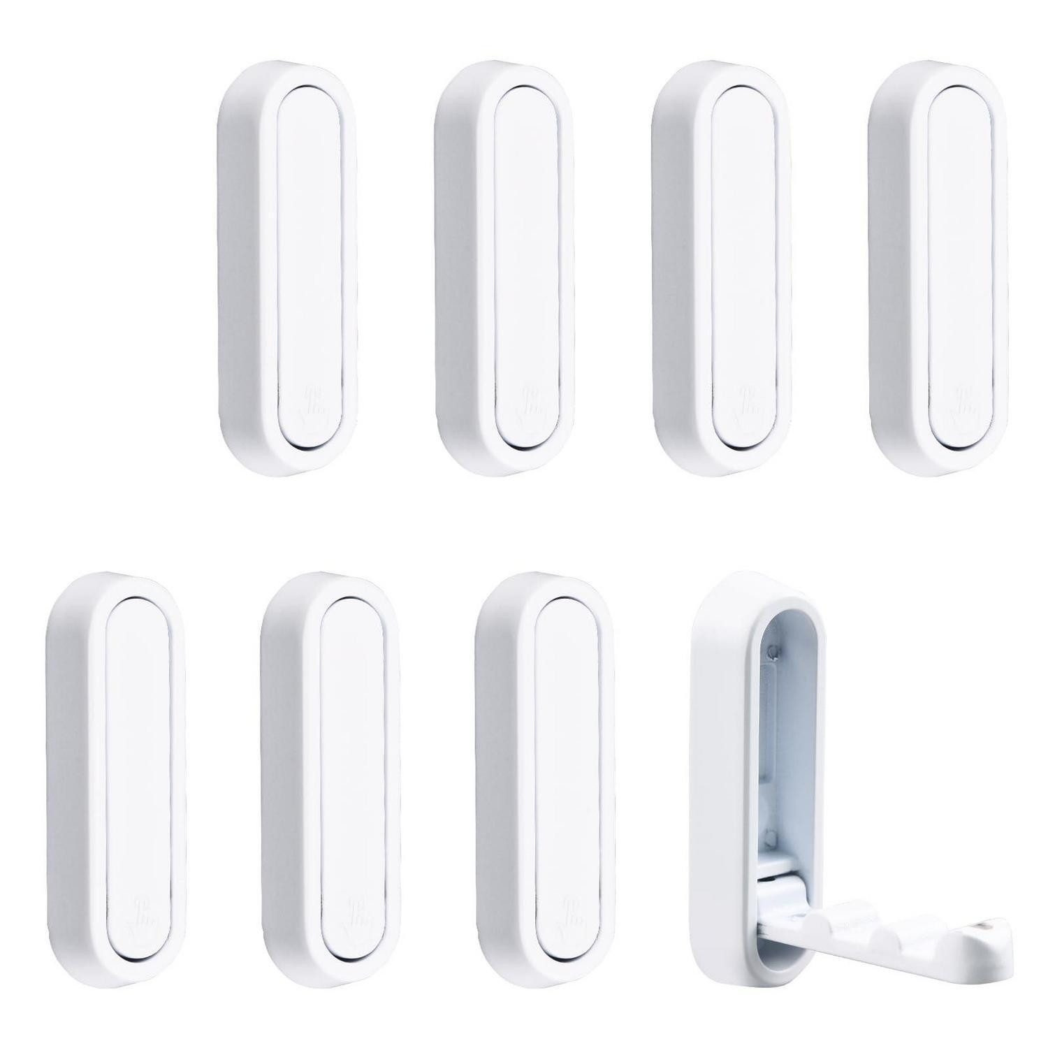 LuxusKollektion Klapphaken Wandhaken Elliptisch Faltbar Mattweiß 8er-Set, (8-St)