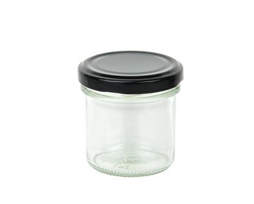 MamboCat Einmachglas 24er Set Sturzglas 167 ml To 66 schwarzer Deckel incl. Rezeptheft, Glas