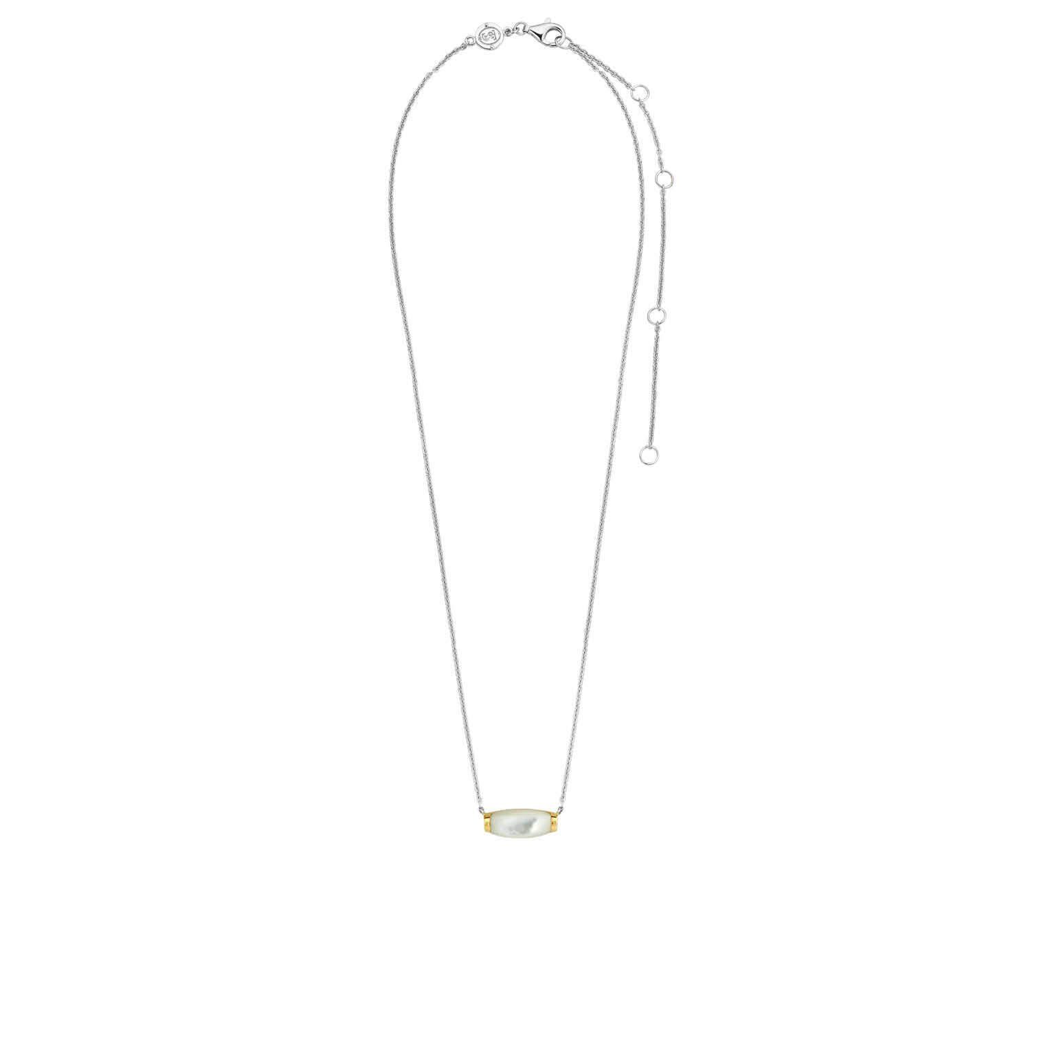 TI SENTO - Milano Kette mit Anhänger The Perlmutt Golden Pendant 925er Sterlingsilber