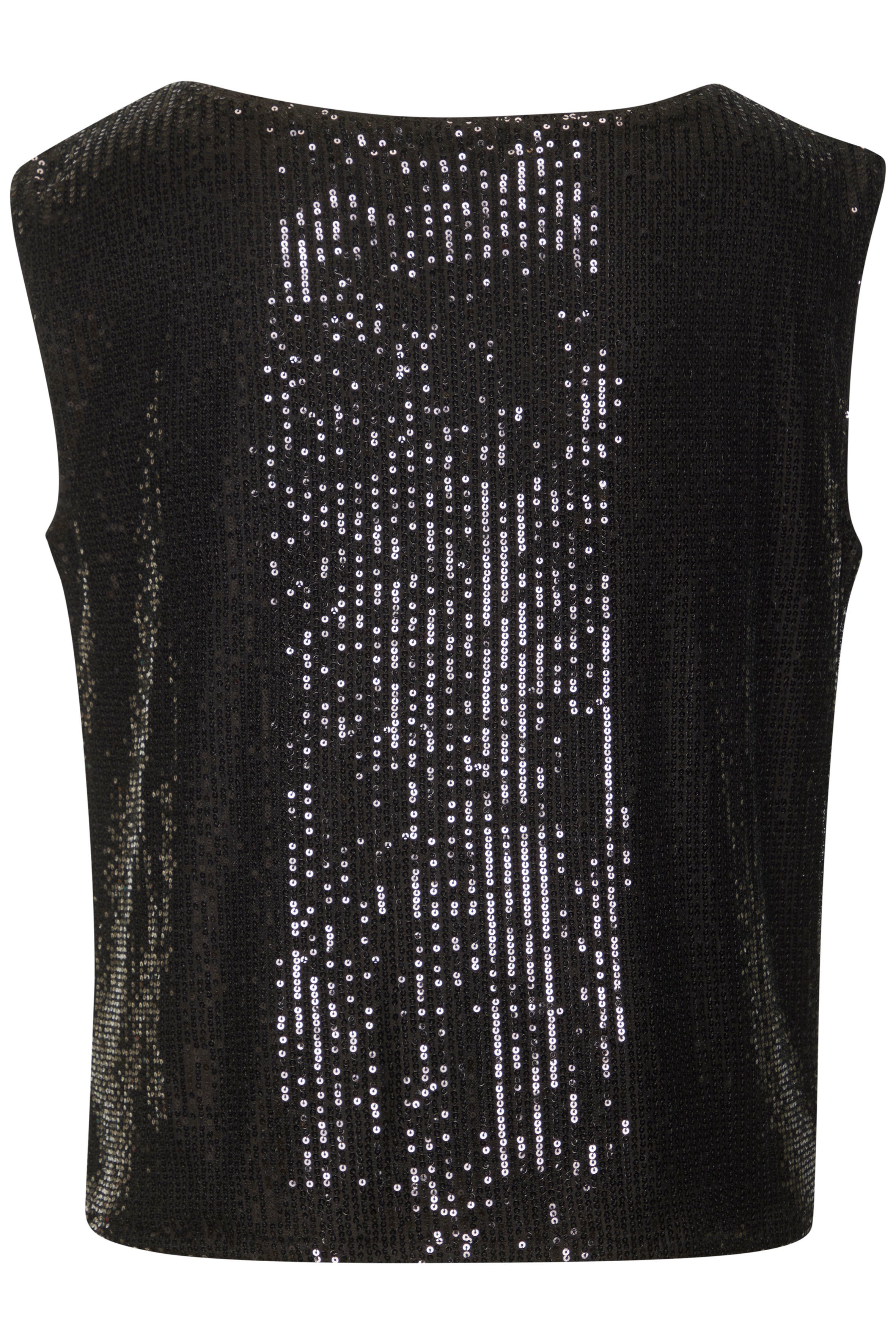LASCANA Paillettenshirt mit breiten Trägern, Partytop, festlich
