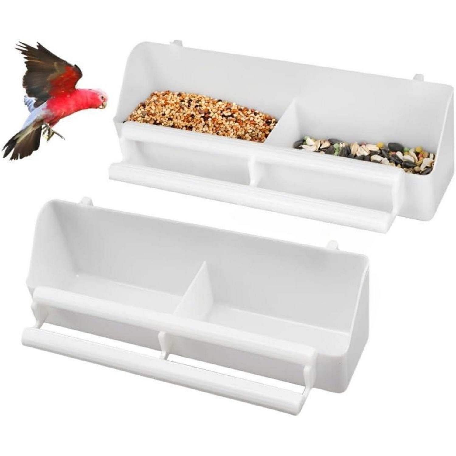 LuxusKollektion Vogelhaus Vogelfutterspender 2 Stück Futternapf Wassernapf günstig online kaufen