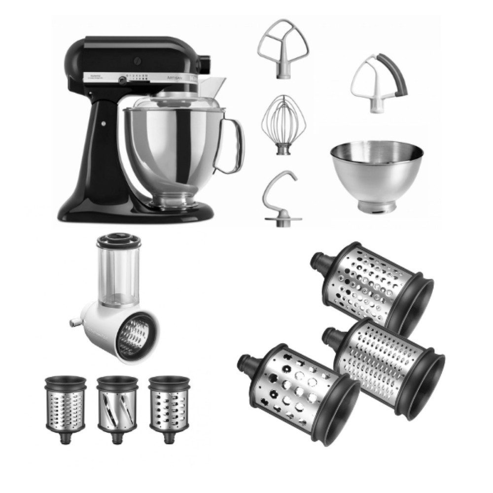 KitchenAid Küchenmaschine KitchenAid 5KSM175PS mit Gemüseschneider und 3 Zusatztrommeln