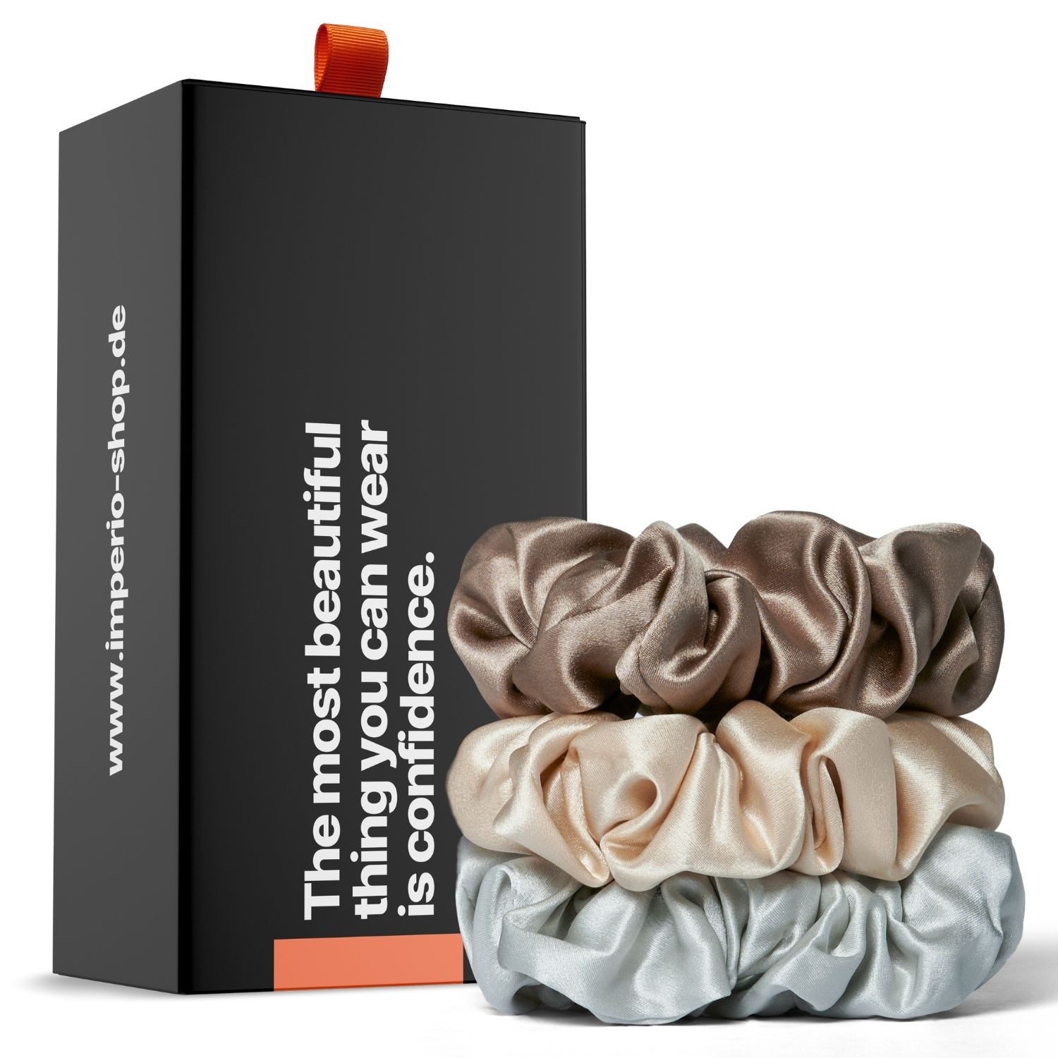 IMPERIO Haargummi Seiden Scrunchies - Seidenweicher Luxus für Dein Haar (Maulbeerseide), 3-tlg.