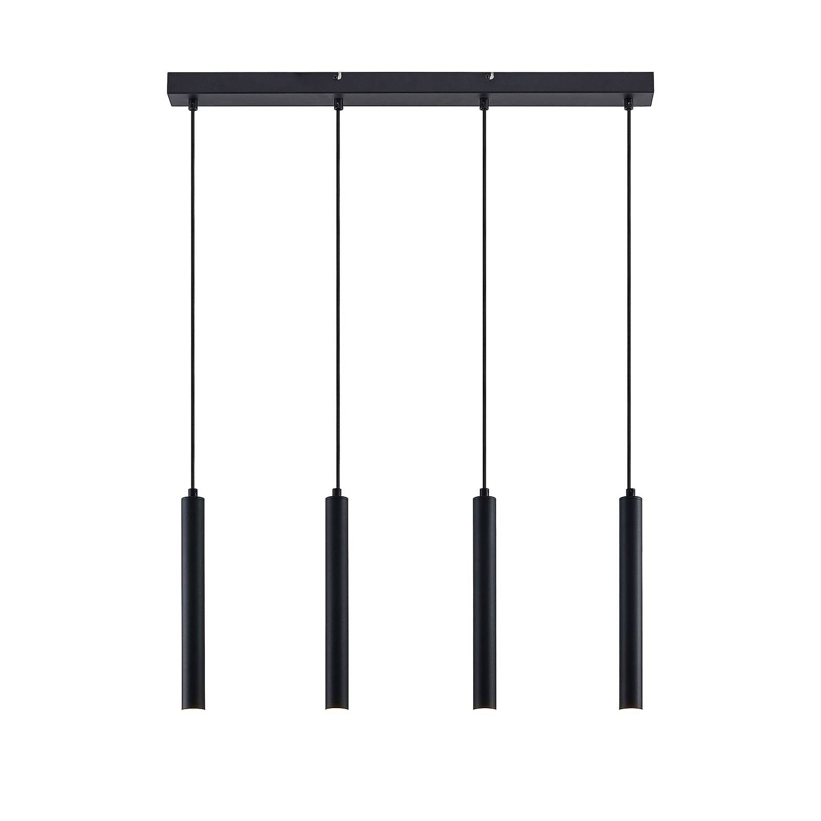 Arcchio LED-Hängeleuchte Kammeron, dimmbar, LED-Leuchtmittel fest verbaut, warmweiß, Modern, Eisen, Schwarz, 4 flammig, inkl. Leuchtmittel