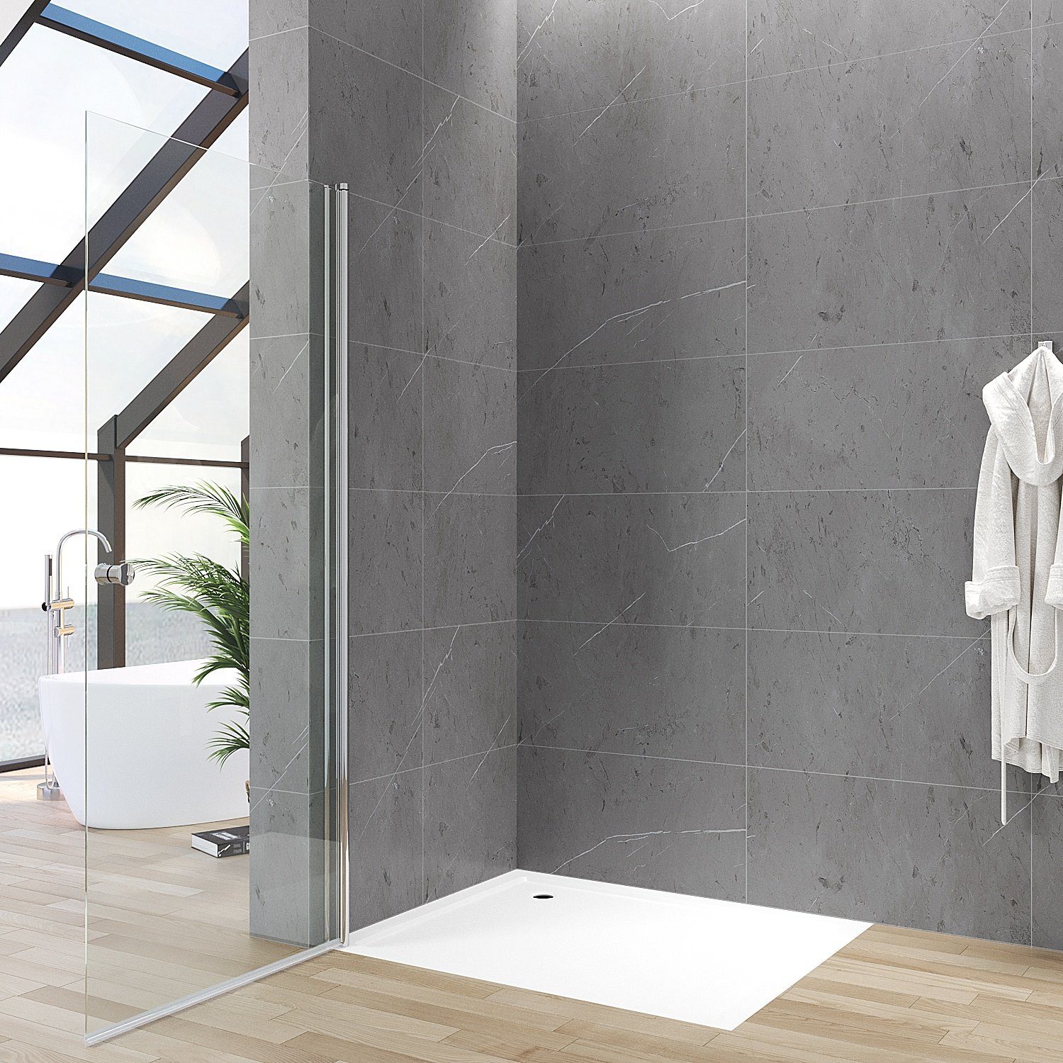 AQUABATOS Walk-in-Dusche Walk-In Dusche Duschwand Glas günstig online kaufen