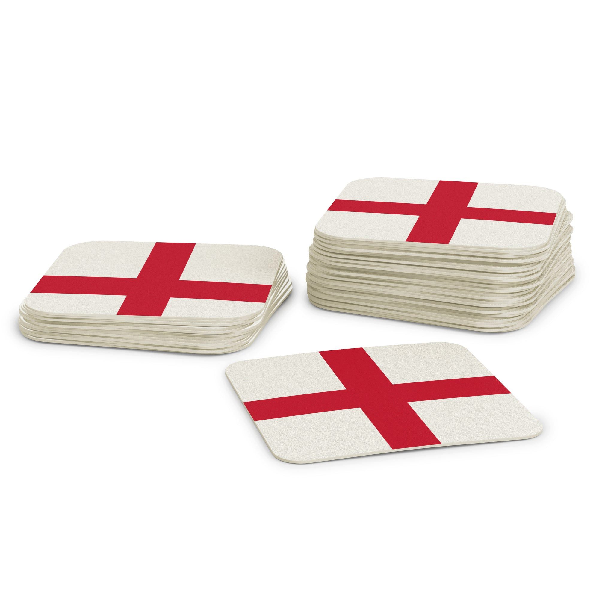 FLYERALARM Bierdeckel Untersetzer für Gläser I England I 50 Stück I WM Tischdeko, WM Fußball Deko Public Viewing Länder, 2026 Football Handball EM