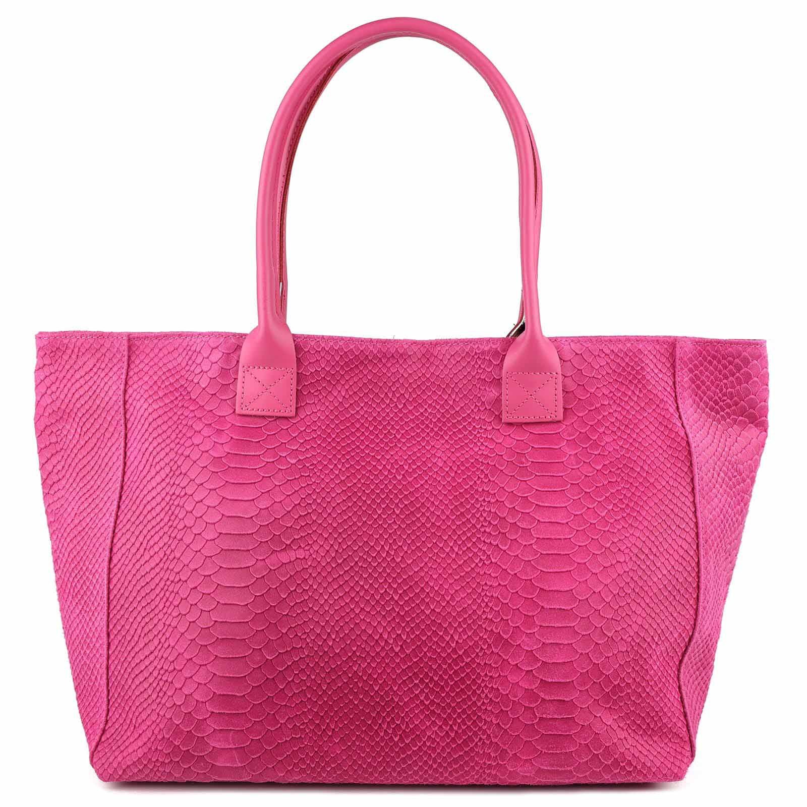 ITALYSHOP24 Shopper Made in Italy Damen Leder Tasche Schlange Prägung Tote günstig online kaufen