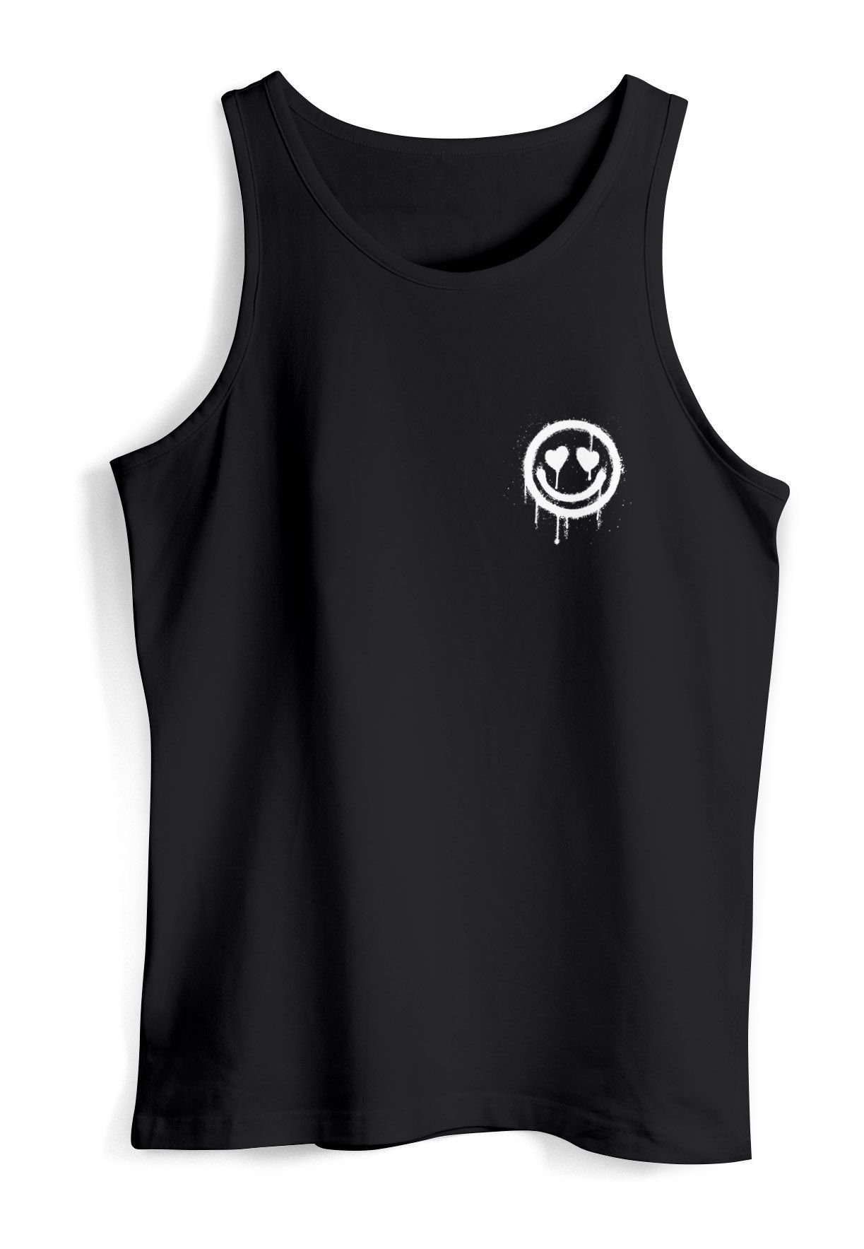Neverless Tanktop Herren Tank-Top Print Aufdruck Motiv Drip Face Drippy Smile mit Print