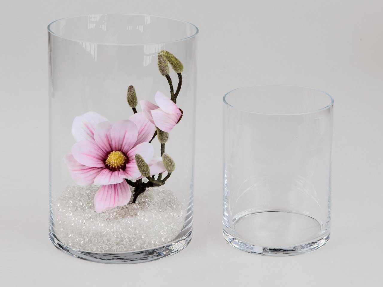 Transparent formano Kristallglas, D:15cm Glas Tischvase H:20cm