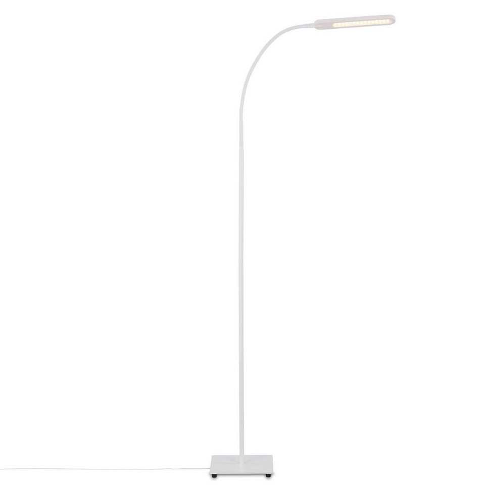 Briloner Leuchten LED Stehlampe 1389-016, dimmbar, CCT  Farbtemperatursteuerung, Touch, schwenkbar, Speicherfunktion, LED fest  verbaut, Kaltweiß, Neutralweiß, Tageslichtweiß, Warmweiß, Stehleuchte,  183cm, Weiß, 6,5W, Wohnzimmer, Schlafzimmer, Flur, Büro