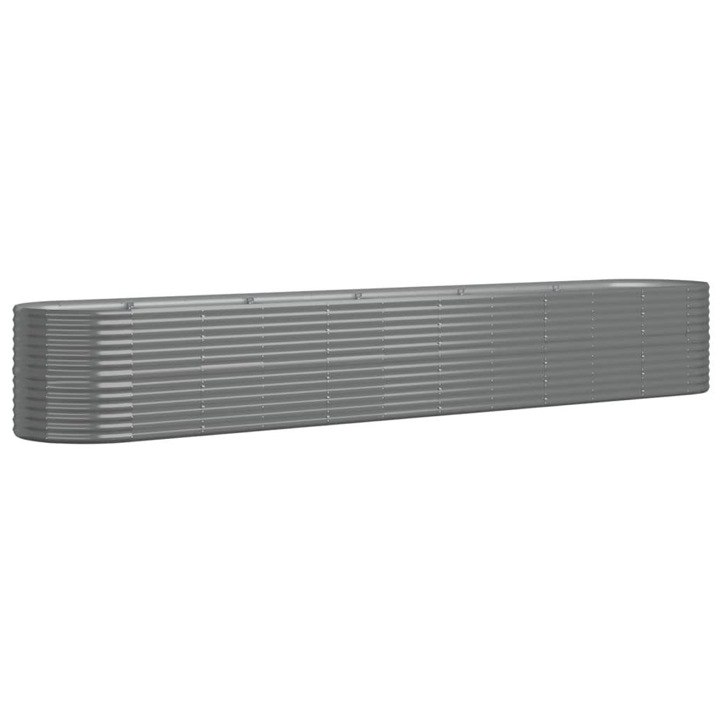 Hochbeet Verzinkter Stahl 440x80x68 cm Grau