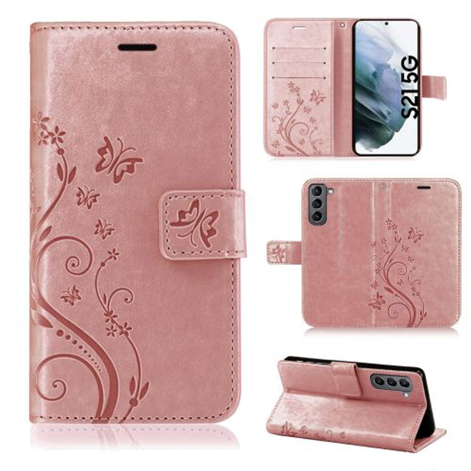 betterfon Handyhülle Handytasche für Samsung Galaxy S21 5G Wallet Case Cover Handyhülle, Wallet Case mit Kartenfächern Magnetverschluss und weicher Innenhülle