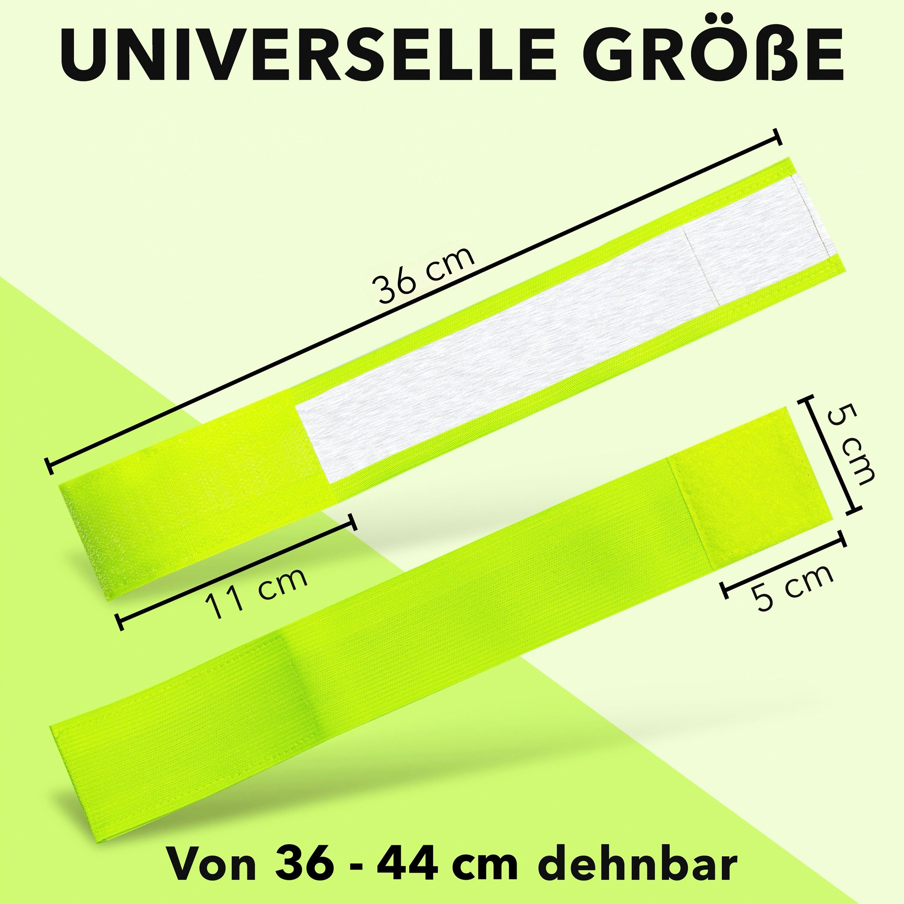 AVANA Reflektorband reflektierendes Armband Reflektor Schnapparmband Fahrrad Joggen, (4 St), Leuchtarmband