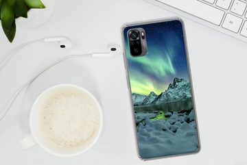 MuchoWow Handyhülle Meer - Eis - Nordlicht - Winter - Natur, Phone Case, Handyhülle Xiaomi Redmi Note 10, Silikon, Schutzhülle