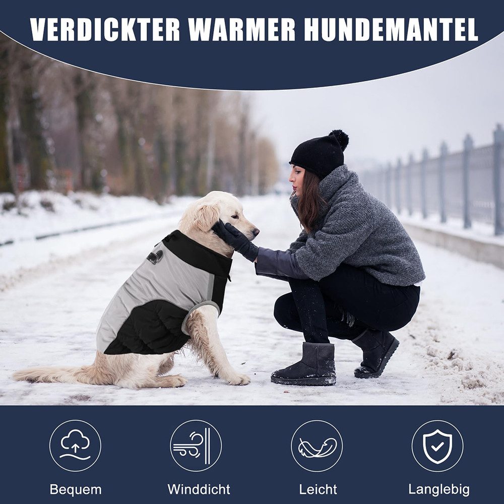 Ledander Hundemantel Wasserdichter Hundemantel, Winterjacke für kaltes Wetter für kleine, reflektierende Hundejacke für kleine und mittelgroße und große Hunde