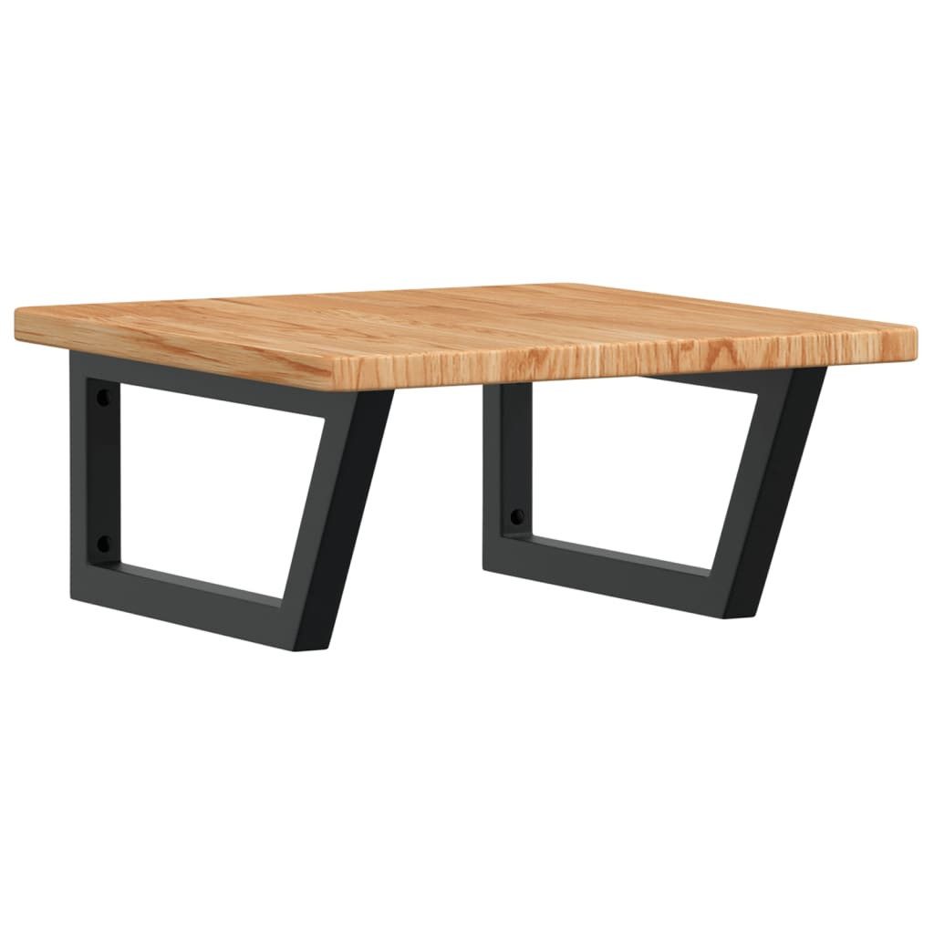 vidaXL Badezimmerspiegelschrank Waschtischplatte mit Halterung Stahl und Massivholz Eiche (1-St)