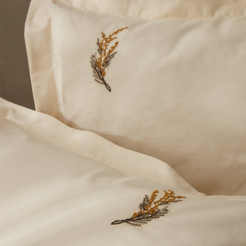 Karaca Home Bettwäsche Dogasever Olive besticktes Doppel Bettbezug Set