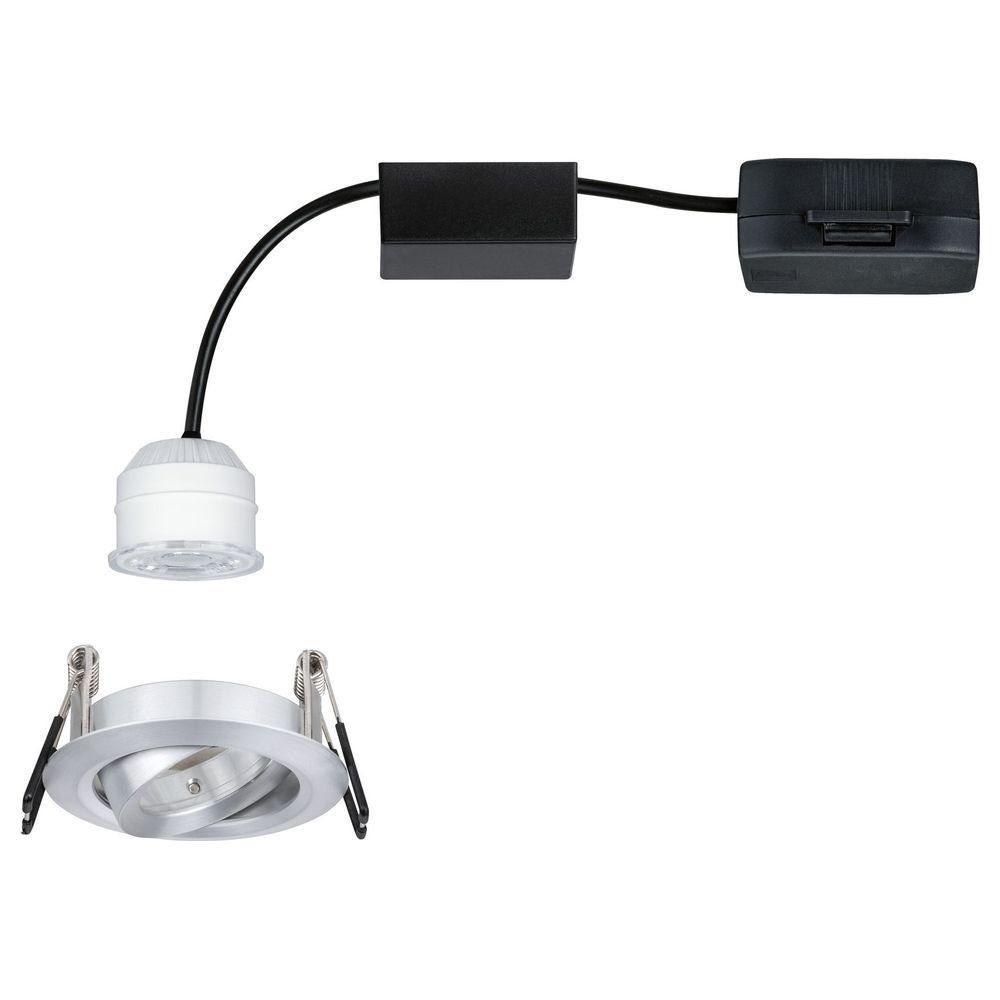 Paulmann LED Einbauleuchte LED Einbauspot Nova mini Plus 4,2W 2700K in Aluminium Einzeln, keine Angabe, Leuchtmittel enthalten: Ja, fest verbaut, LED, warmweiss, Einbaustrahler, Einbauleuchte