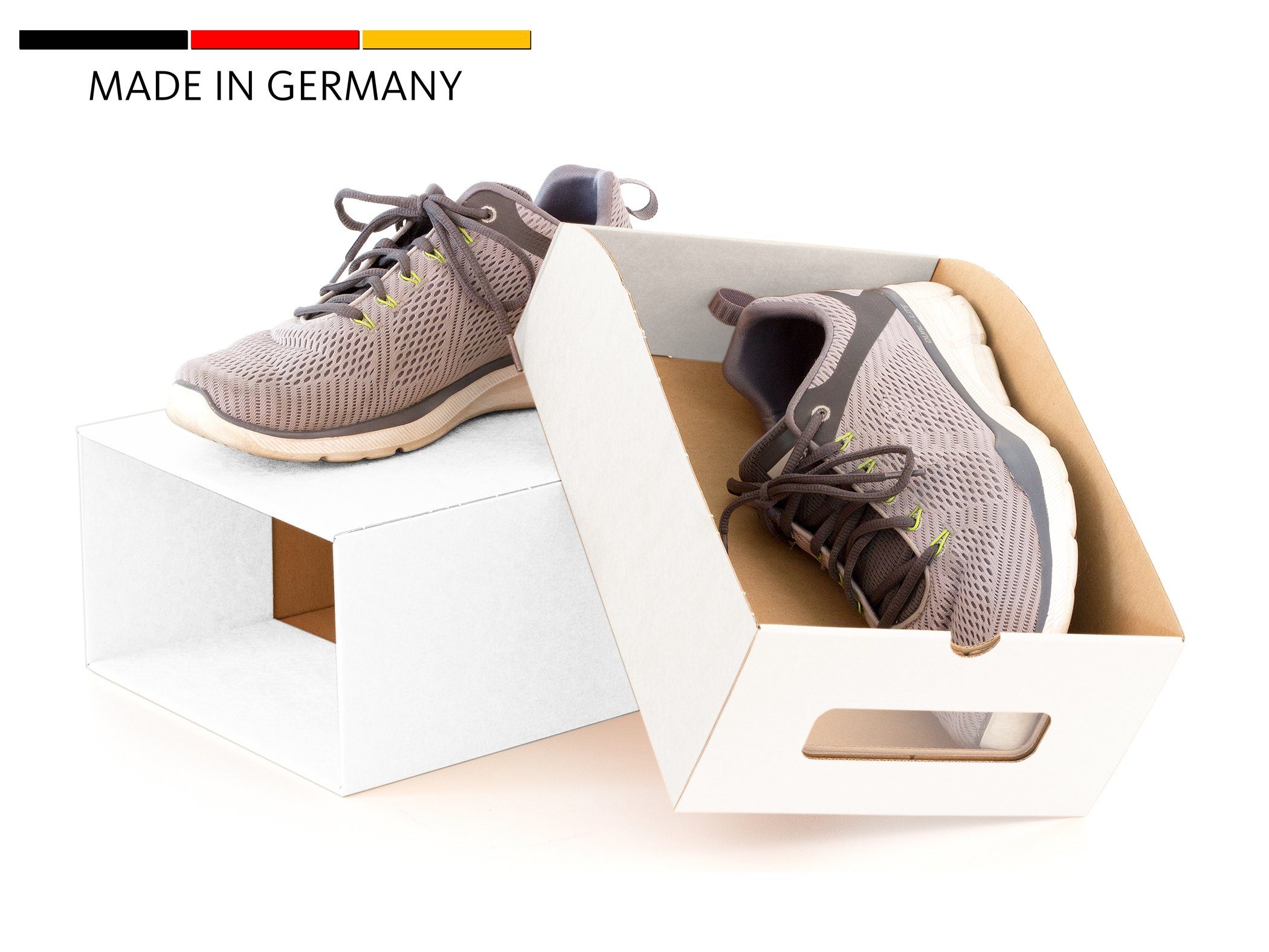 BigDean Schuhbox 10 Boxen stapelbar mit Sichtfenster & Schublade Schuhe Spielzeug etc. (Set, 10 St., Schuhbox), Bemalbar, Dekorierbar, Stapelbar