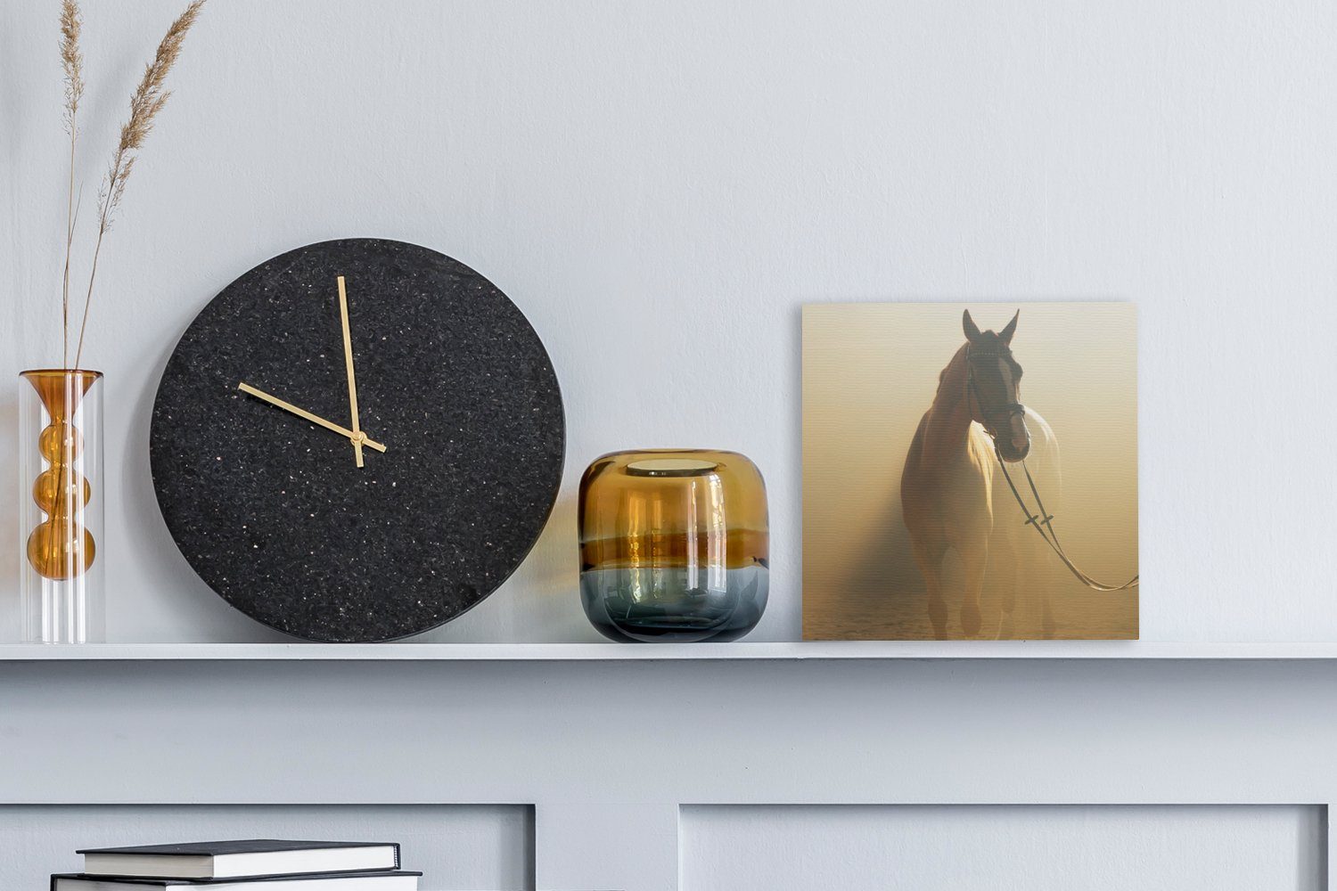 OneMillionCanvasses® Leinwandbild - Bilder für (1 St), Pferd Schlafzimmer Wohnzimmer Licht - Leinwand Sand