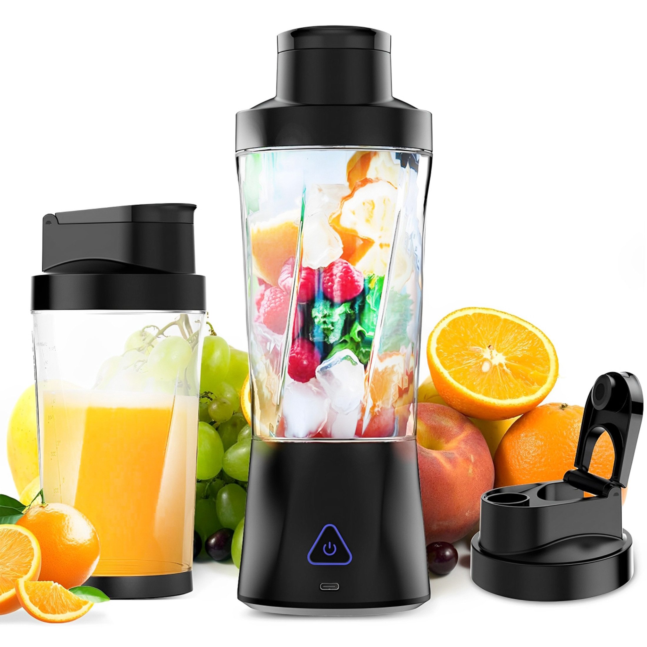 ibettertec Akku-Smoothie-Maker Entsafter,Tragbarer Mixer,kabellos,700ml,tragbarer Entsafterbecher, 360,00 W, persönlicher Blender,tragbarer Smoothie-Mixer,Reise-Entsafter