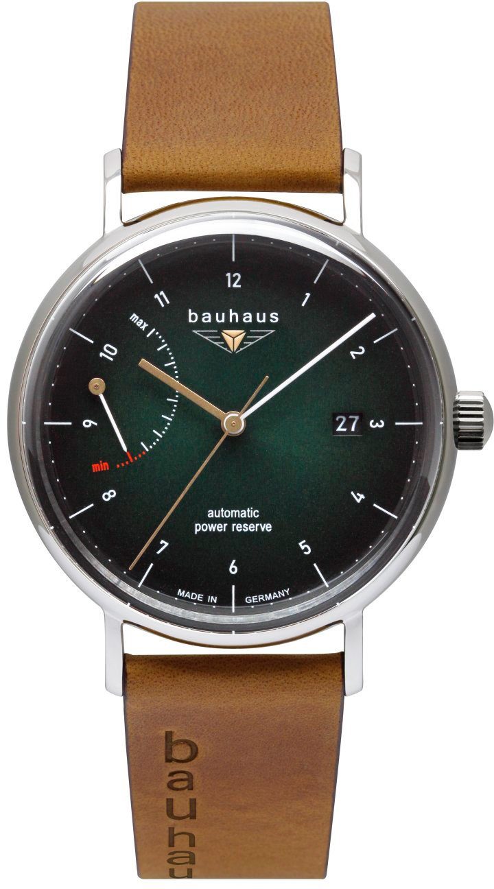 bauhaus Automatikuhr Bauhaus Edition, Power Reserve, 2160-4, Armbanduhr, Herrenuhr, Datum, Made in Germany