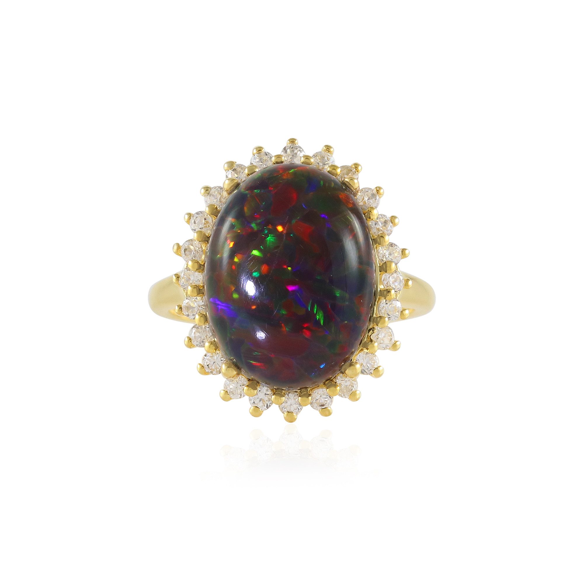 Cavill Silberring Lebendiger Mezezo-Opal Ring aus vergoldetem Silber (1-tlg)