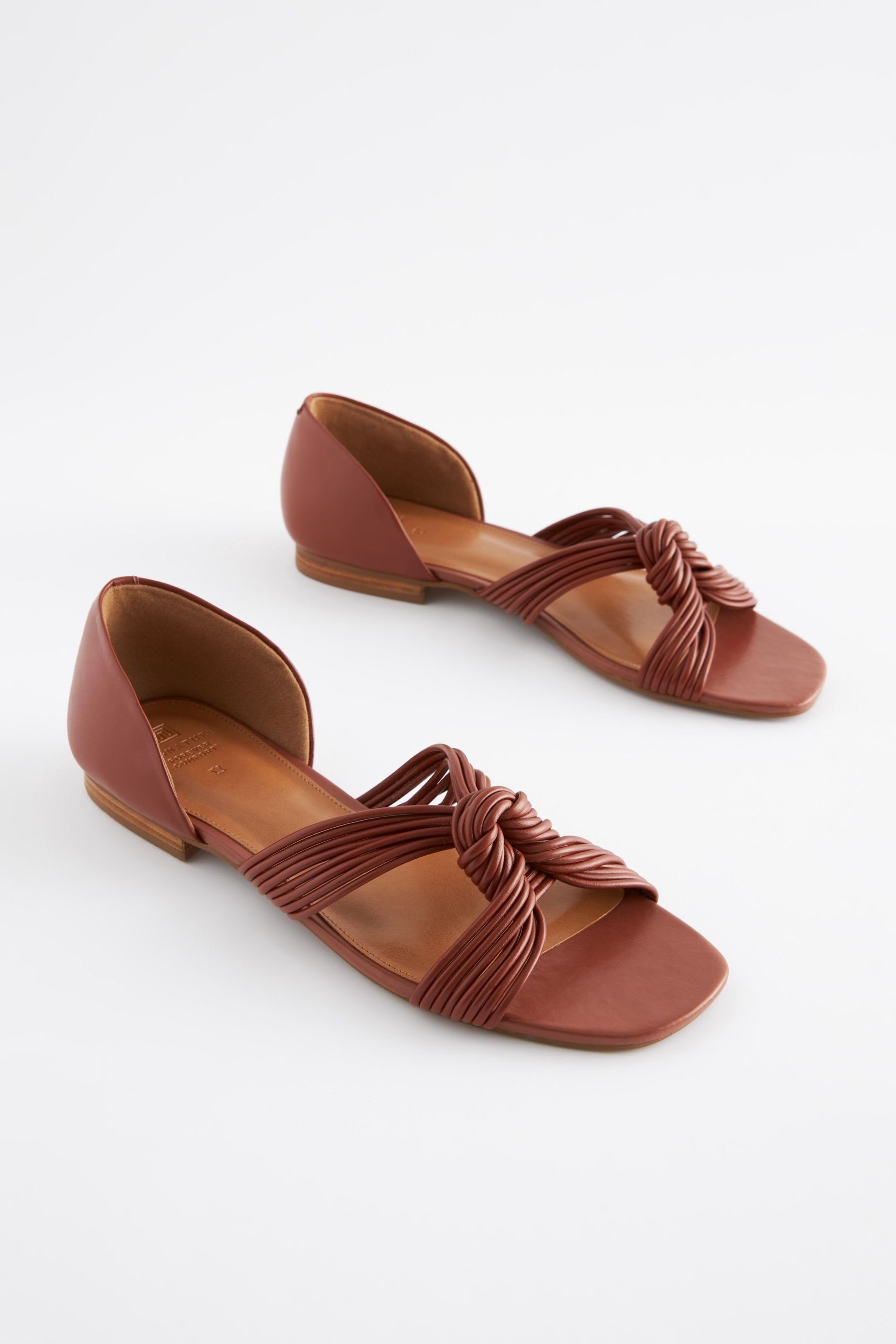 Next Signature Flacher Lederschuh mit Knoten Sandale (1-tlg)