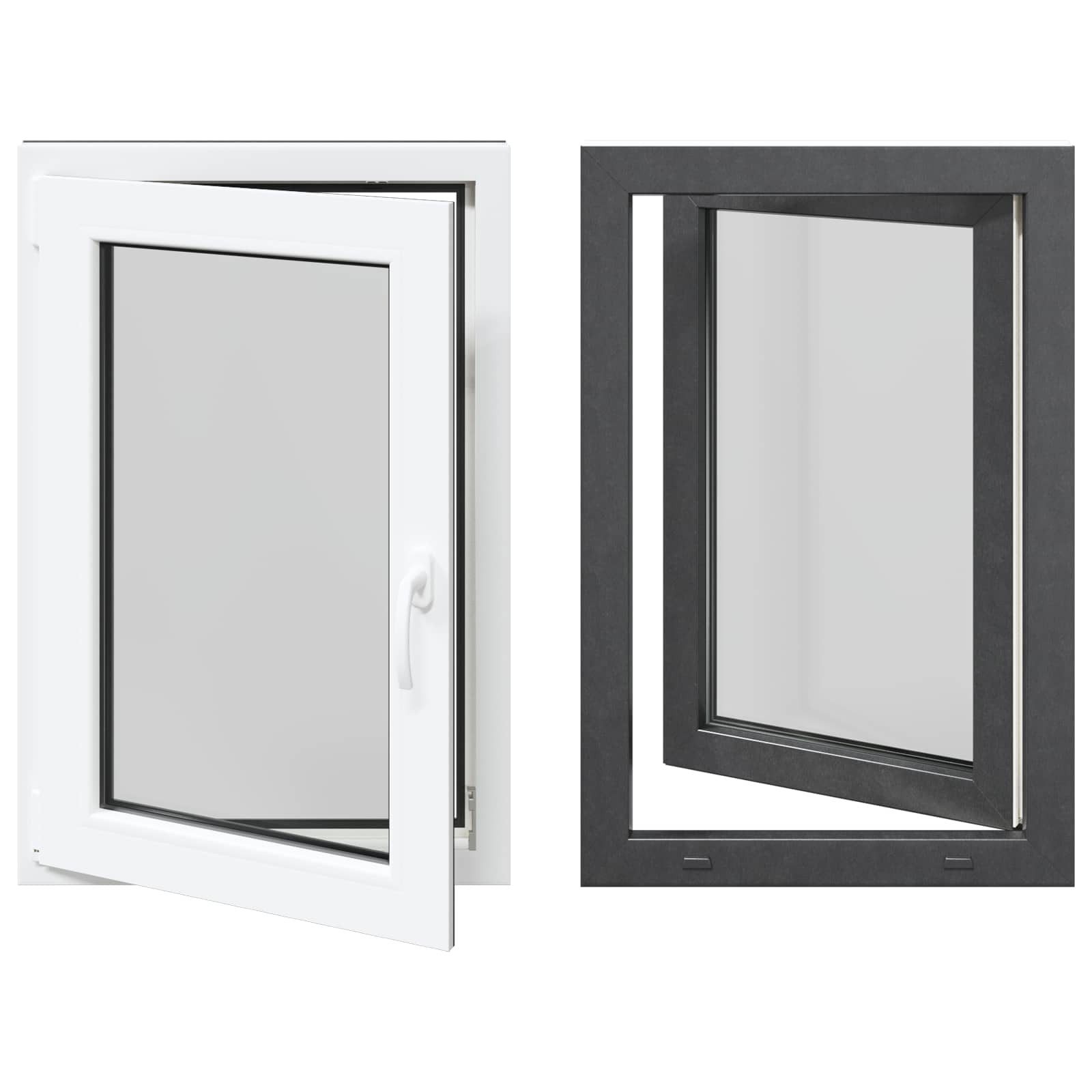 vidaXL Fenster Kellerfenster Innenseite Farbe Weiß RISOR 60 x 90 cm, (1 St)