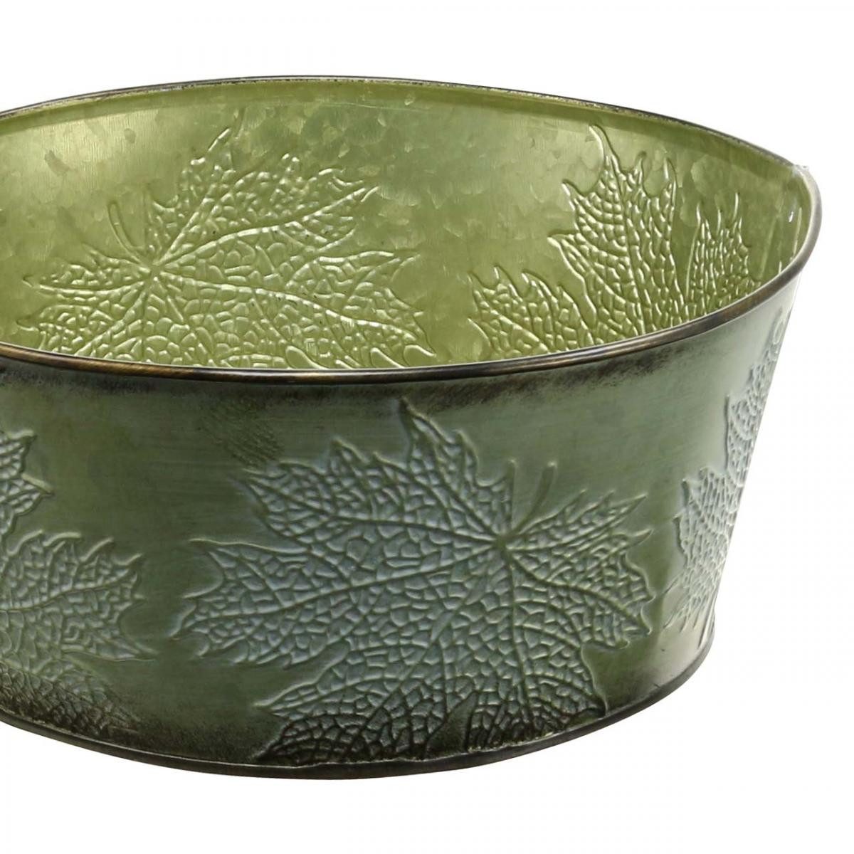 Viana Übertopf Pflanzschale Herbstdeko Ahornblätter Metalltopf günstig online kaufen