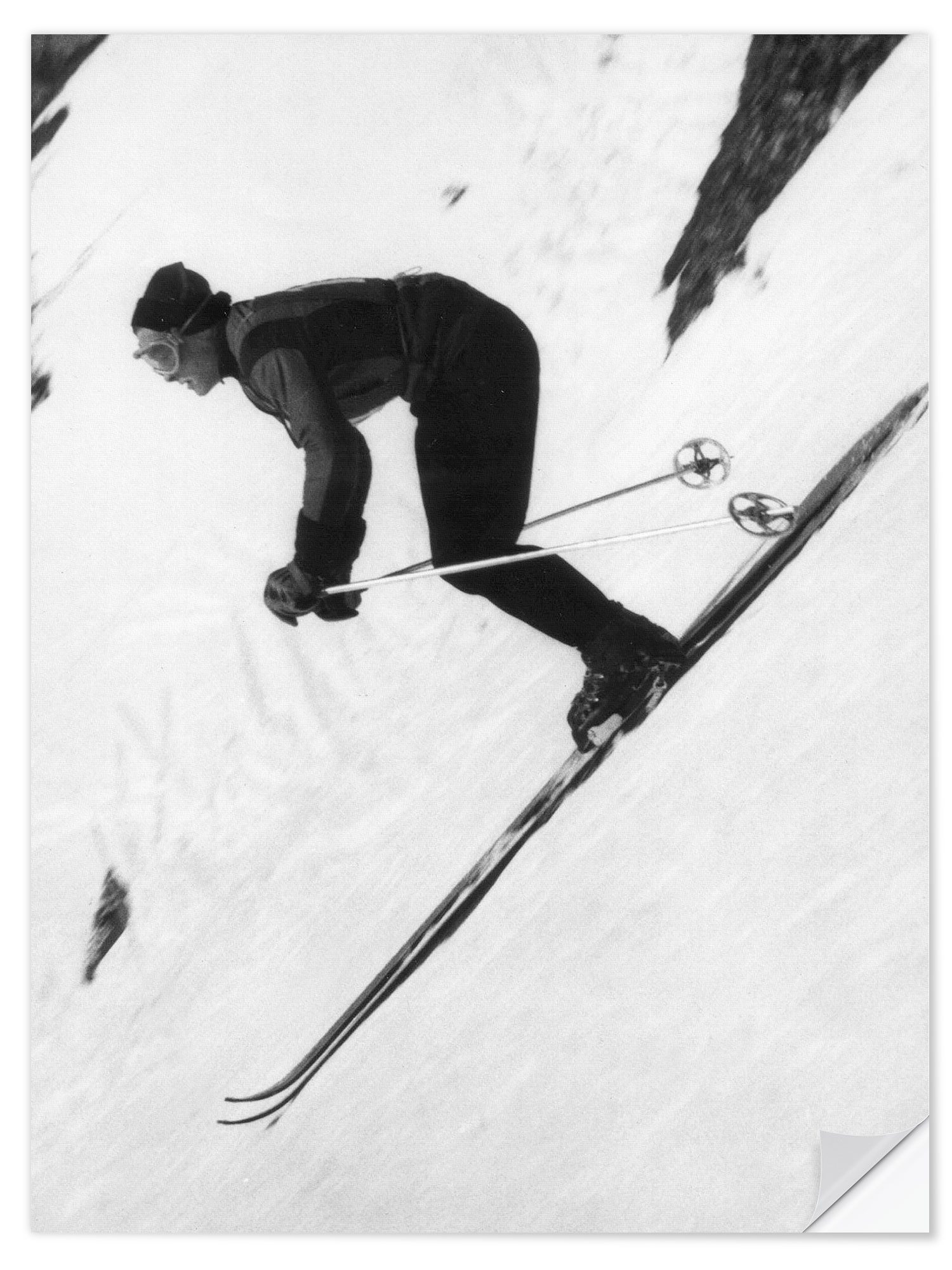 Posterlounge Wandfolie Vintage Ski Collection, Skirennläufer Walter Schuster, Vintage Fotografie