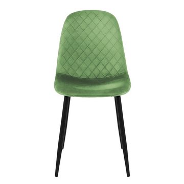 ML-DESIGN Stuhl Esszimmerstühle Set Ergonomischer mit Rückenlehne und Metallbeinen (4 St), Wohnzimmerstuhl 4er Set Grün 44x51x89cm aus Samt Sessel