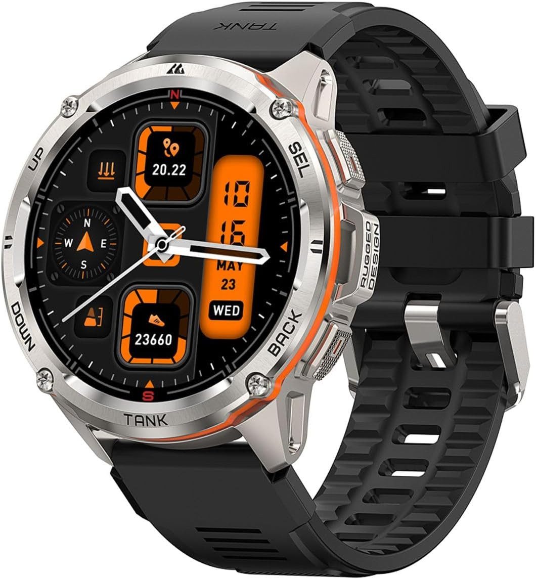 KOSPET T3 Ultra Smartwatch (3,5 cm, android ios), Outdoor Smartwatch mit Gesundheitsfunktionen und robuster Bauweise
