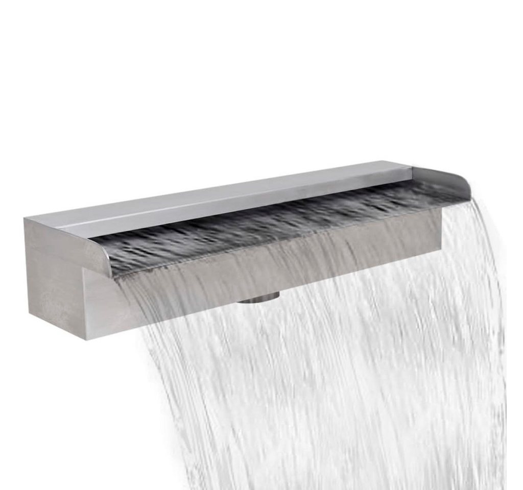 Thumbnail - vidaXL Poolwasserfall, Wasserfall Fontäne Rechteckig Edelstahl 45 cm