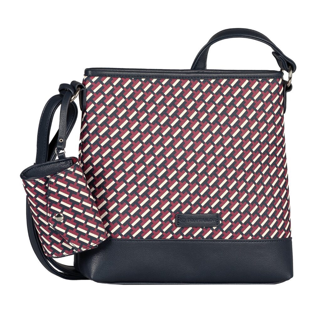 TOM TAILOR Umhängetasche Xenia (Set, Eine abnehmbare Anhängetasche), mit raffiniert geometrischen "T" Print des Logos auf dem Taschenkörper