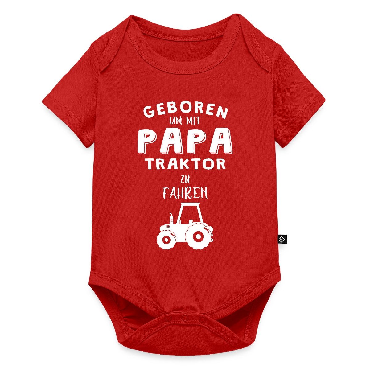 Spreadshirt Kurzarmbody Geboren Um Mit Papa Traktor Zu Fahren Kurzarm Tages Baby Body (1-tlg)