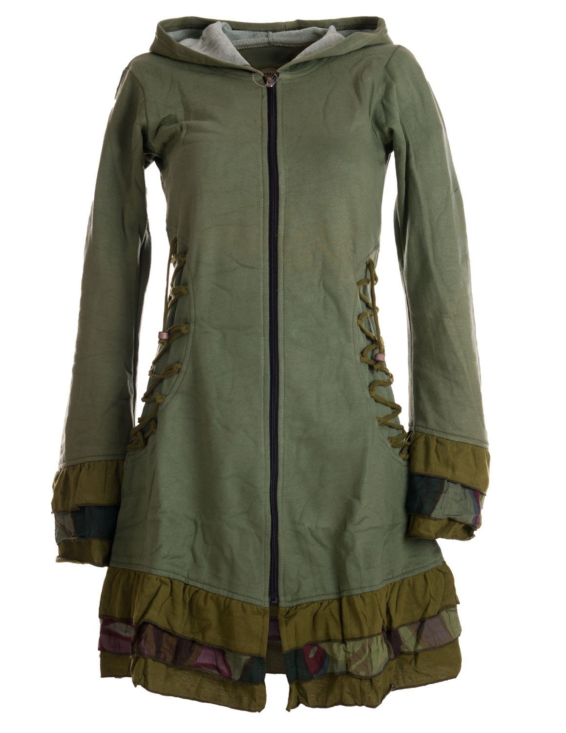Vishes Langjacke Elfenmantel mit Zipfelkapuze, Rüschen günstig online kaufen