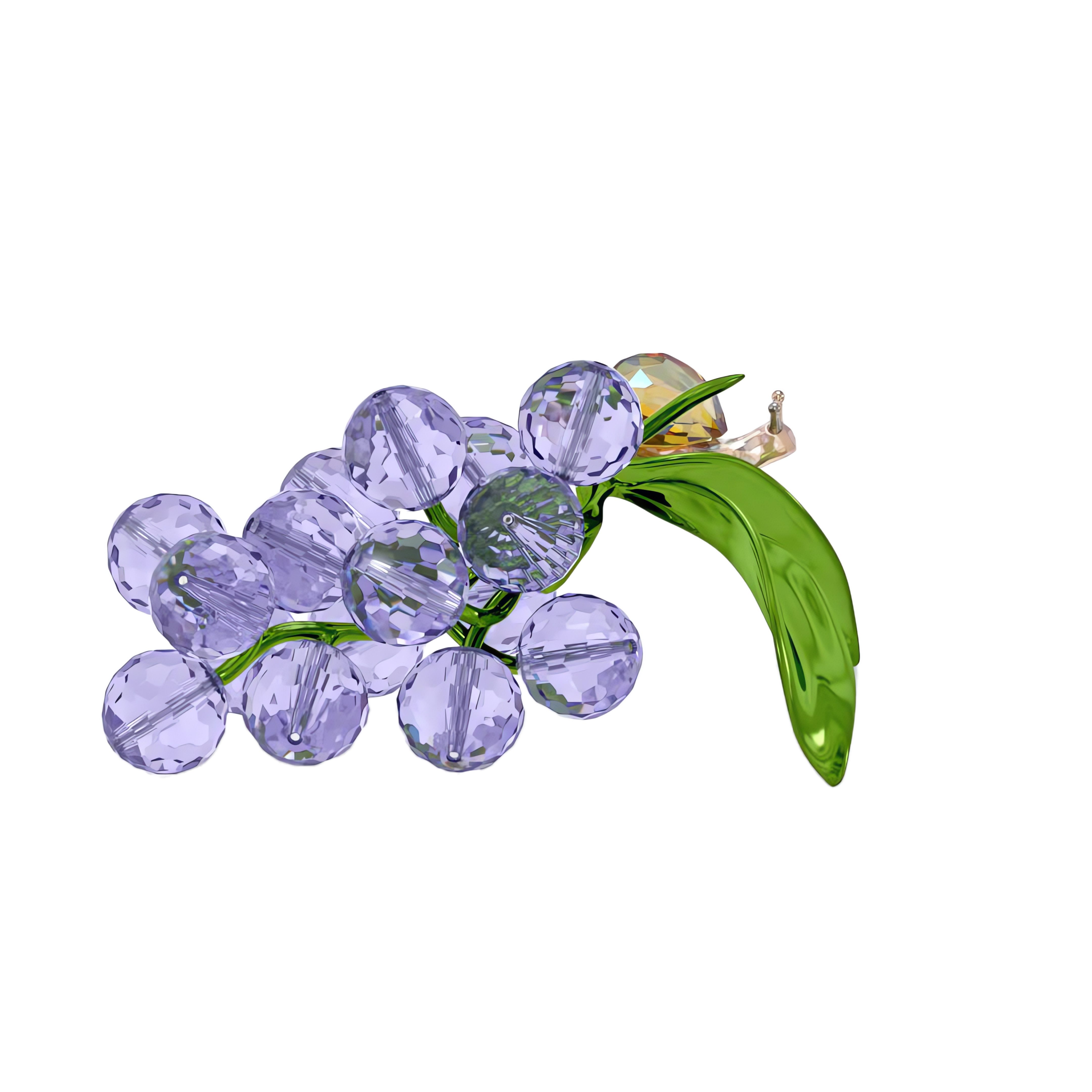 Swarovski Dekofigur Kristallfigur Sammelfigur Idyllia Schnecke und Blaubeeren (1 St), Swarovski® Kristall