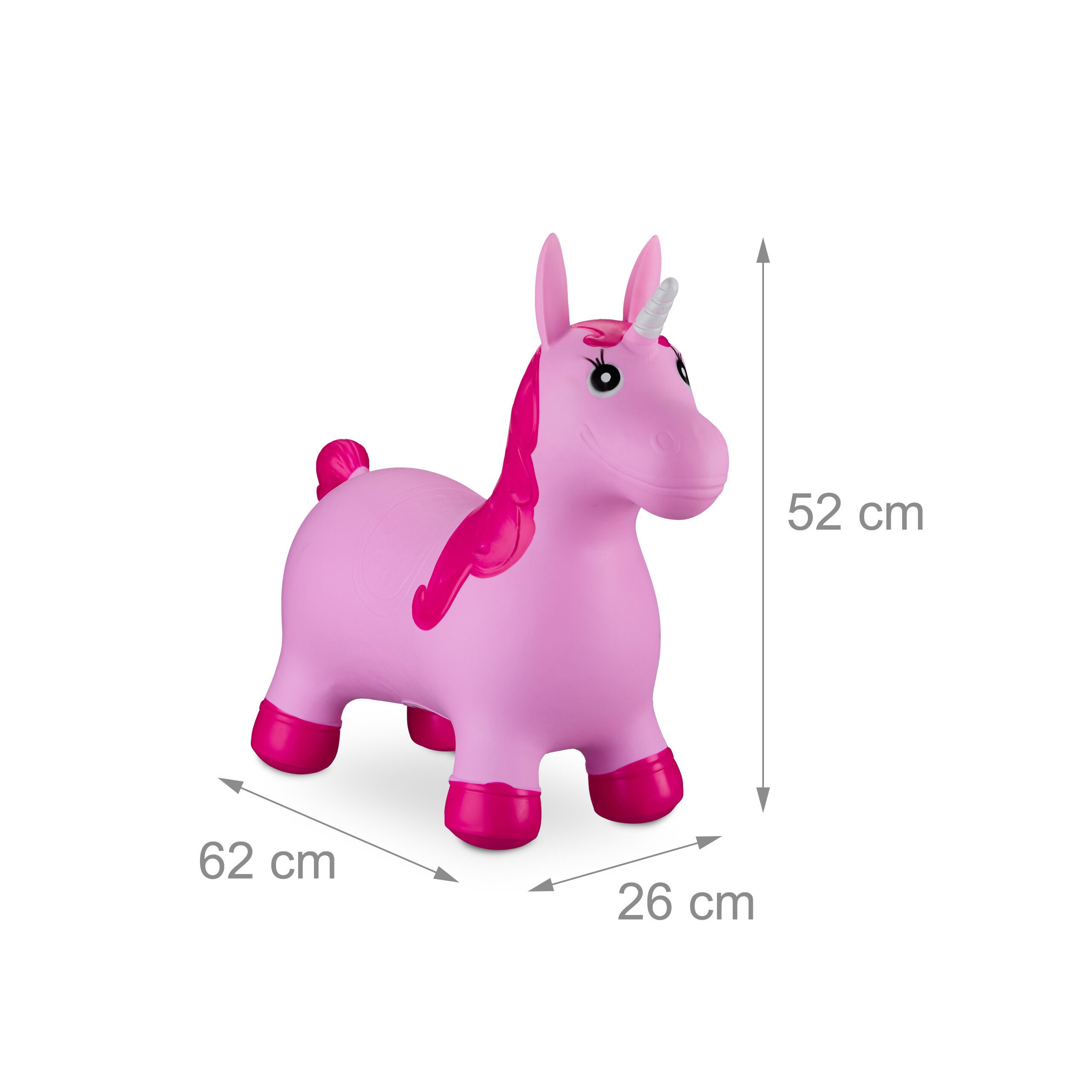 relaxdays Hüpfspielzeug Hüpftier Einhorn, (2-tlg), Pink – Bild 4 von 5