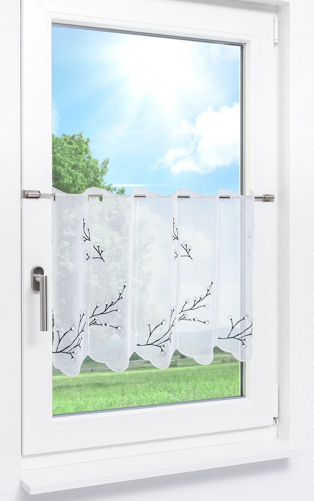 LYSEL® Scheibengardine Alisar (1 St), transparent, HxB 45x48cm günstig online kaufen