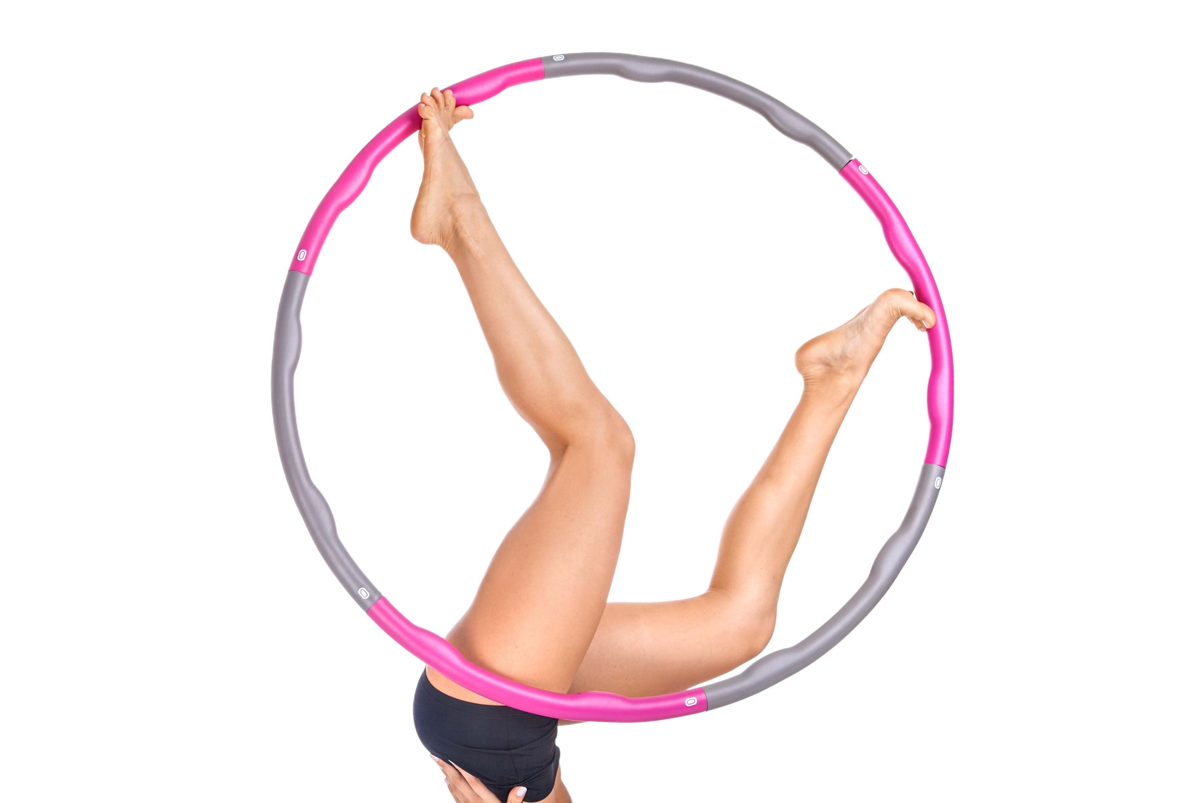 SCHNÜRRLIE Hula-Hoop-Reifen Fitnessreifen 97cm (Größe Pink 8 Elemente abnehmbare einstellbar)