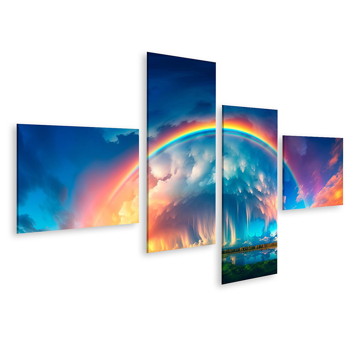 islandburner Leinwandbild Regenbogen erstreckt sich über günstig online kaufen