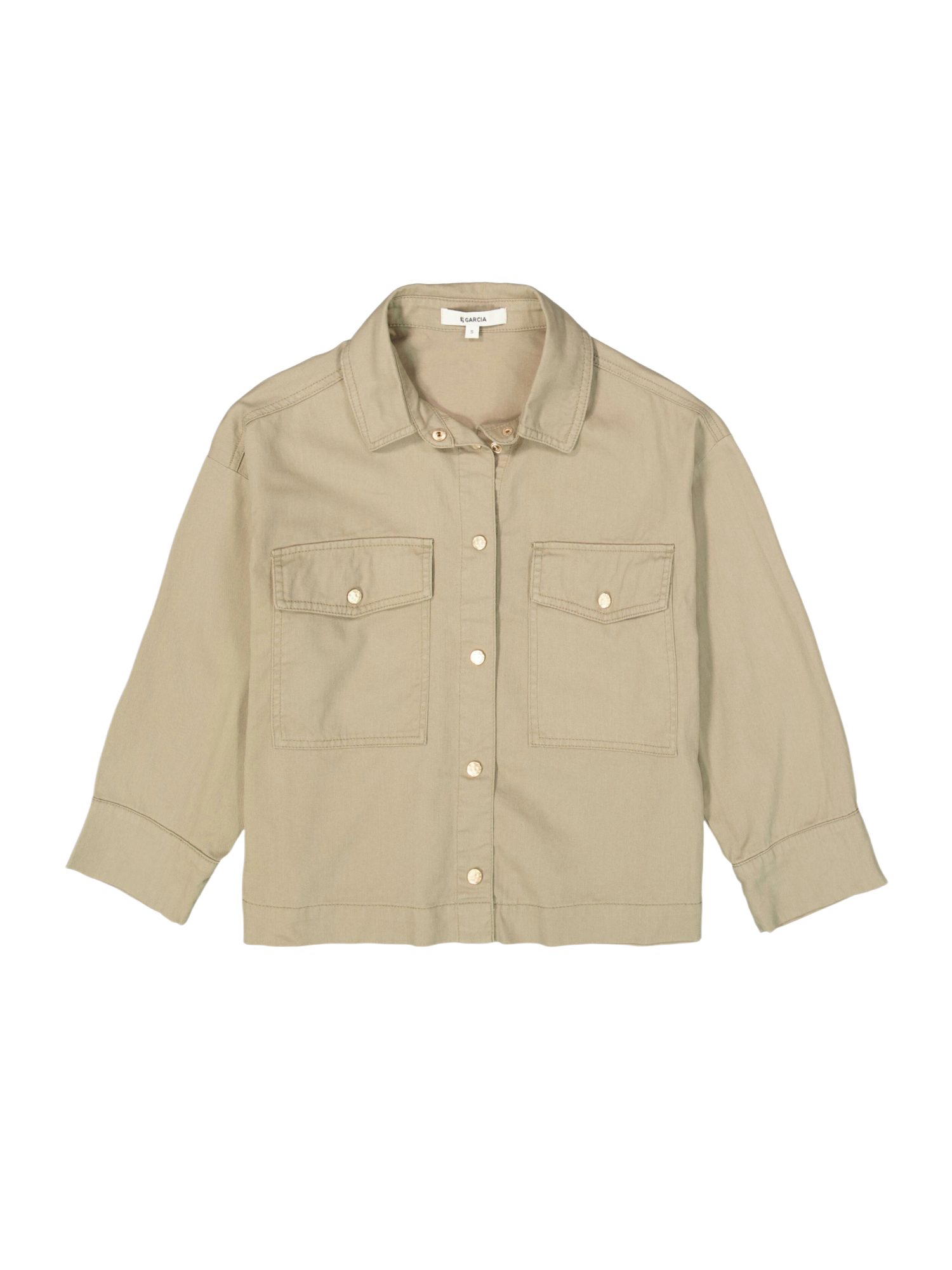 Garcia Kurzjacke natur,Casual,Baumwolle,Unifarben,Hemdblusenkragen,3/4 Arm,Gerade