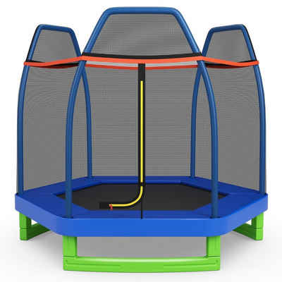 COSTWAY Kindertrampolin Ø223cm Gartentrampolin, mit Netz, In-/Outdoor