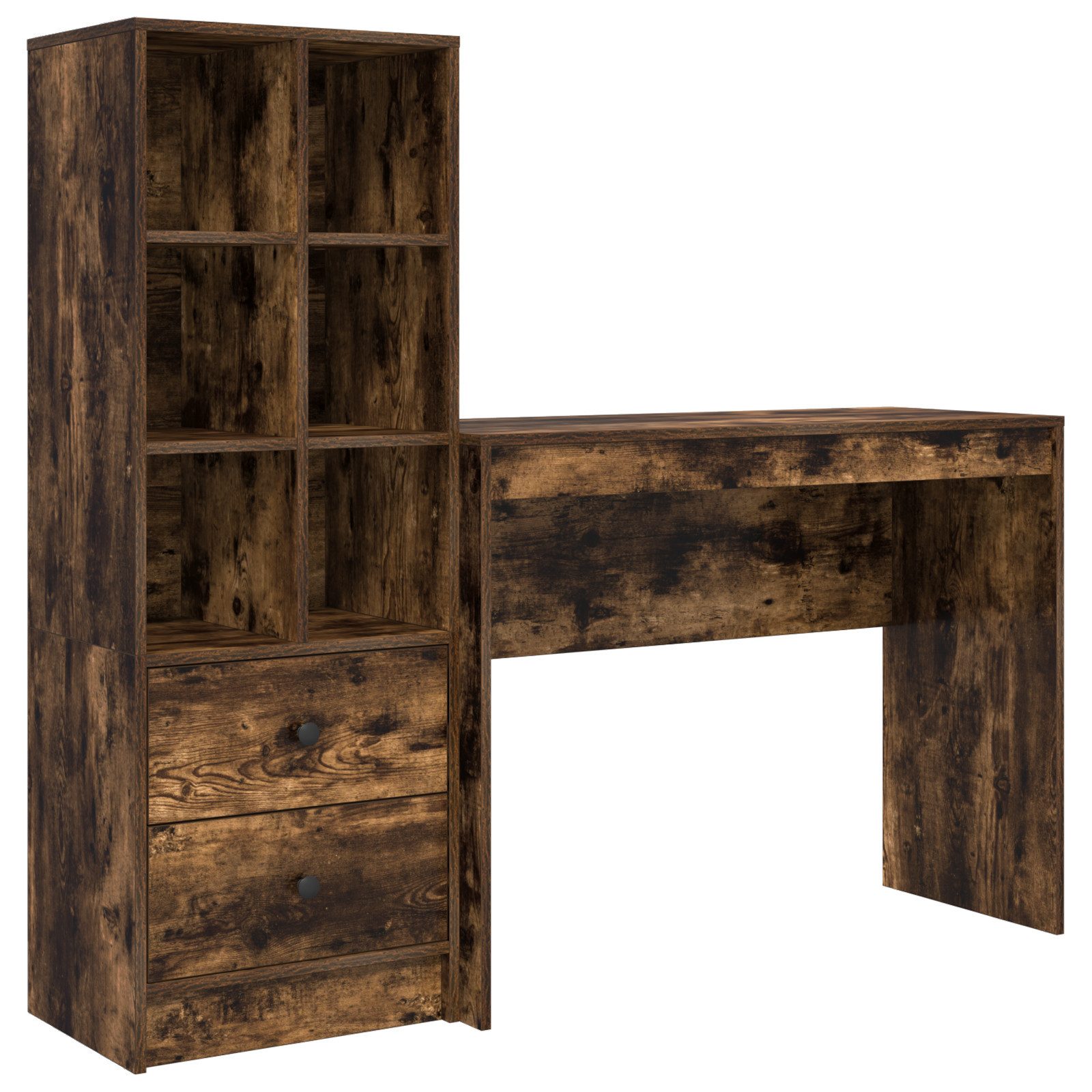 vidaXL Sideboard Schreibtisch mit Stauraum Raucheneiche günstig online kaufen