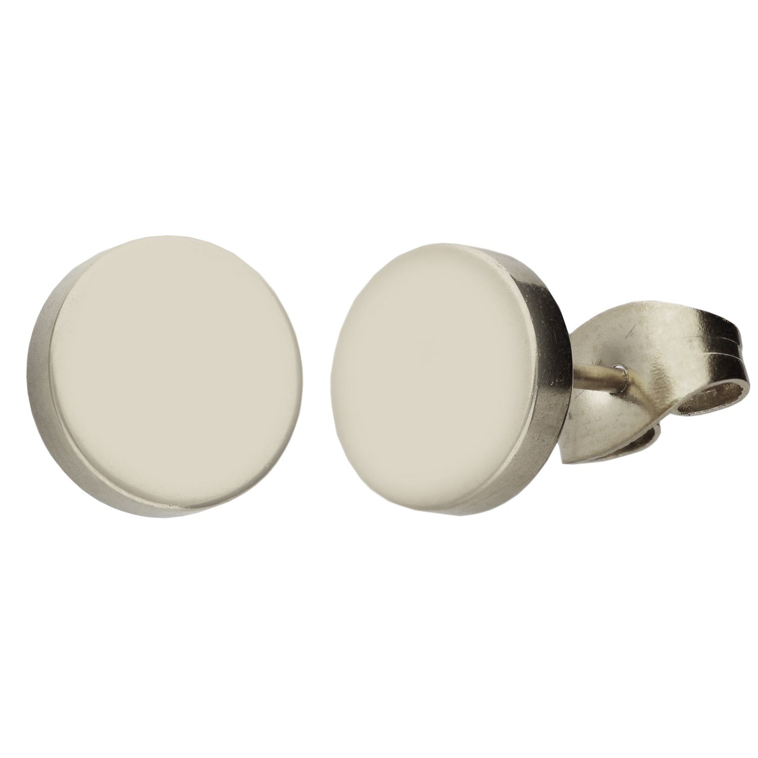 LÖB Paar Ohrstecker Edelstahl 18K Gold vergoldet Ohrringe Rund Kreis Platte Flach silber (Geschenke für Frauen Beste Freundin Mutter Mama Damen Ehefrau sie zum Geburtstag Ostern Muttertag Muttertagsgeschenk, Inkl. Schmuckbox), Ohrstecker Klein Modern Minimalistisch Fake Ohr Plug Damen Herren
