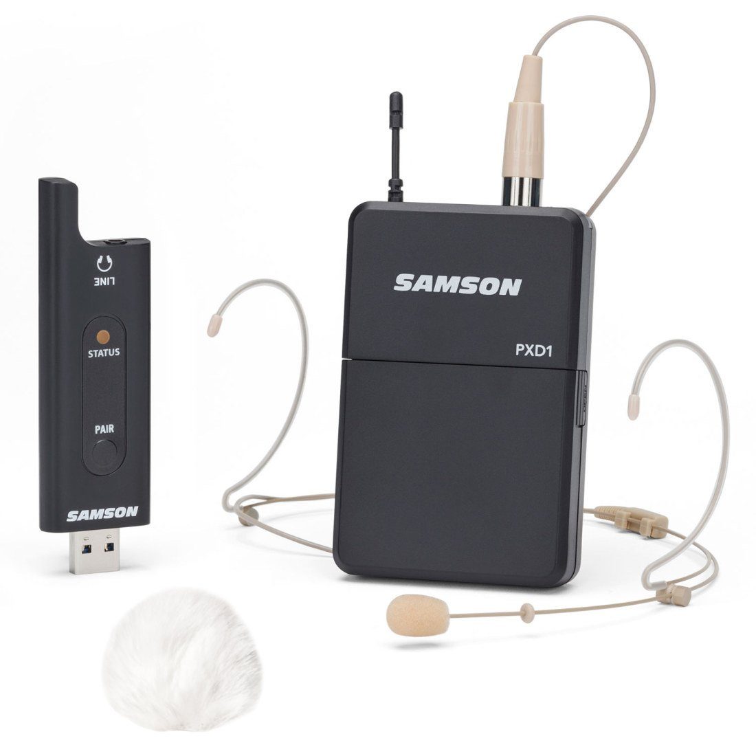 Samson Mikrofon Samson XPD2 Headset System mit Windschutz Weiss
