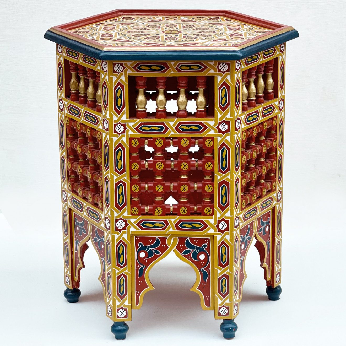 l-artisan Beistelltisch, Handbemalter Teetisch, Marokkanische Tisch Aus Holz LUJA